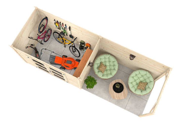 Palmako redskapsbod m/pergola Olivia 560 x 184 cm